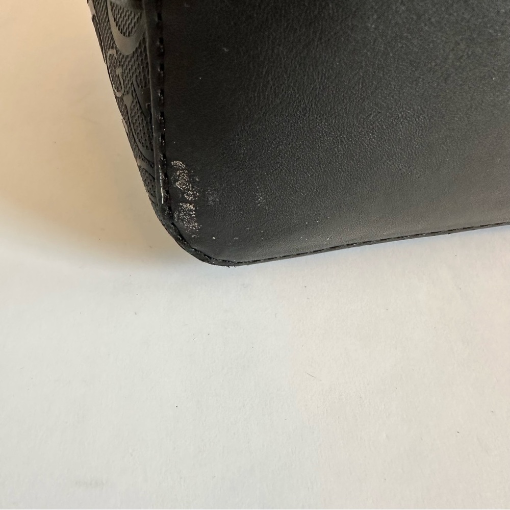 GUESS Black Monogram Dome Satchel Handbag with Charm GG Logo Bag - Picture 8 of 9